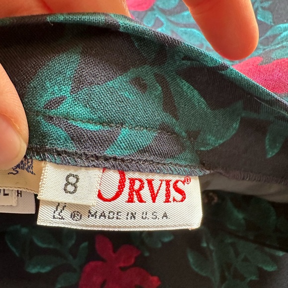 Vintage ORVIS navy, green & red 100% WOOL skirt w pockets (XS/S/vintage size 8) - Picture 3 of 11